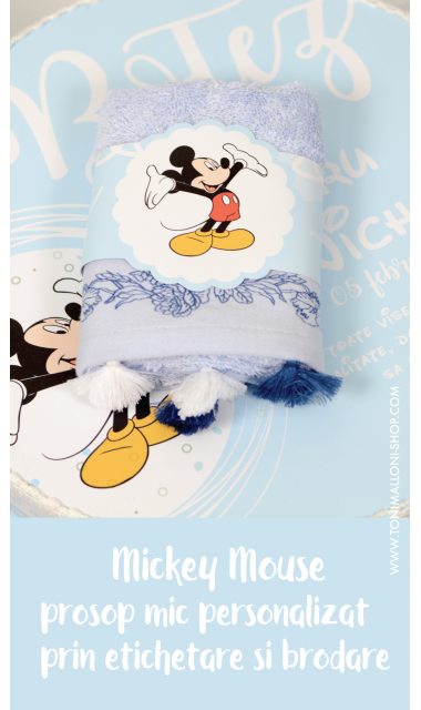 Trusou botez cu Mickey Mouse broderie customizata Mickey Baby Blue 7